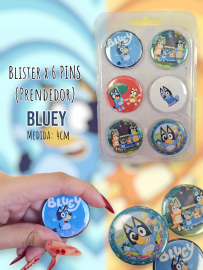 Blister de 6 PINS (Prendedor) Bluey