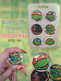 Blister de 6 PINS (Prendedor) Tortugas Ninja