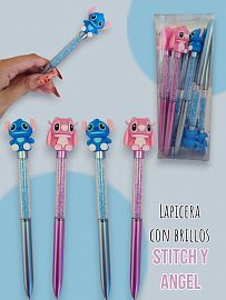 Lapicera con Brillos Stitch y Angel 