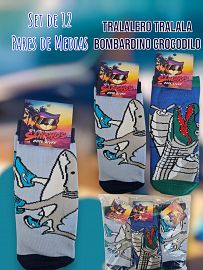 Set de 12 Pares de Medias Tralalero Tralala Bombardino Crocodilo