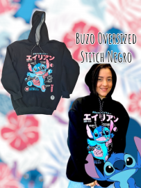 Buzo Oversized Stitch Negro