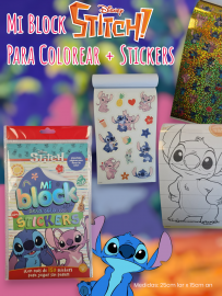 Mi Block Para Colorear + Stickers STITCH 