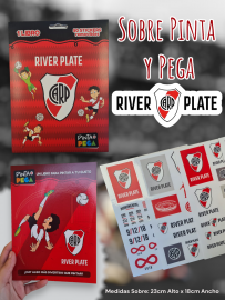 Sobre Pinta y Pega River Plate 1 Libro Para Colorear + 50 Stickers 