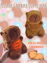 Peluche Capybara Que Respira con Luz Musica y Movimiento 