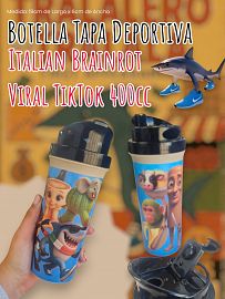 Botella Tapa Deportiva Italian Brainrot TikTok Tralalero 400cc