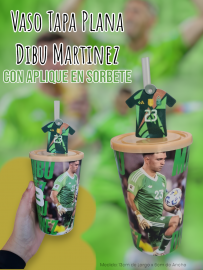 Vaso Tapa Plana Con Aplique en Sorbete Dibu Martinez