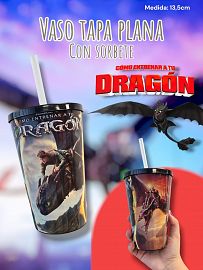 Vaso Tapa Plana Como Entrenar a tu Dragon 