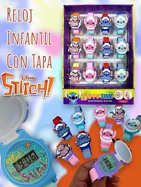 Reloj Infantil Stitch Con Tapa ( Happy Time )