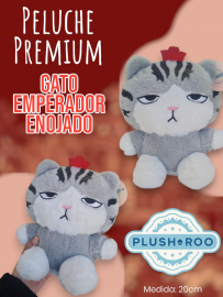 Peluche Premium PLUSHAROO Gato Emperador Enojado 20cm