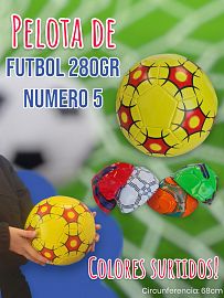 Pelota de Futbol 280gr  Numero 5 Colores Surtidos
