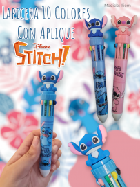 Lapicera 10 Colores Con Aplique Stitch