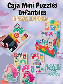 Caja Mini Puzzles Infantiles 6 Piezas con Forma