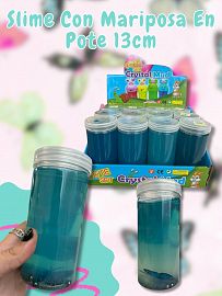 Slime Con Mariposa En Pote 13cm