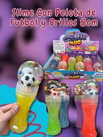 Slime Con Pelota de Futbol y Brillos 8cm