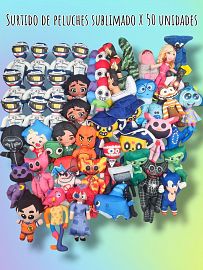 Peluche Sublimado Personajes Surtidos 20-30 cm 