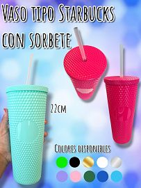 Vaso Diamond Tipo Starbucks Con Sorbete 