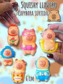 Llavero Squishy Capybara surtido 6 cm